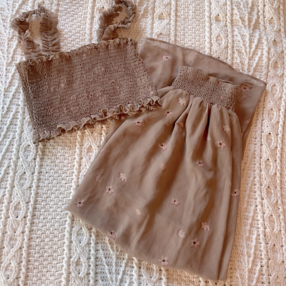 Tan two piece set